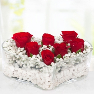  Konyaaltı Çiçek Gönder - Kalpte 7 Gül