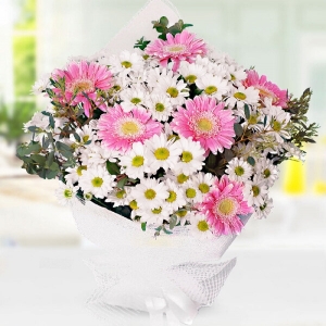 Konyaaltı Çiçekçi - Papatya ve Gerbera Buketi