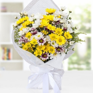  Konyaaltı Çiçek Siparişi - Renkli Papatya Buketi